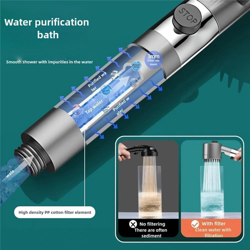 High-Pressure Ionic Shower Head Massager