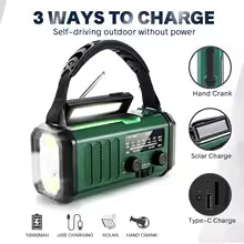 Portable Emergency Radio FM/AM LED Touch light USB Charging SOS Alarm