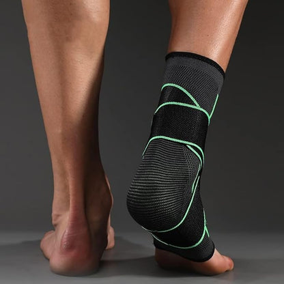 Elastic Ankle Support Nylon Knitted Compression Ankle Sleeve with Strap Breathable Ankle Brace