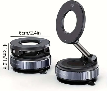 Vacuum Suction Magnetic Phone Mount, Car Suction Cup Holder 360° Rotation