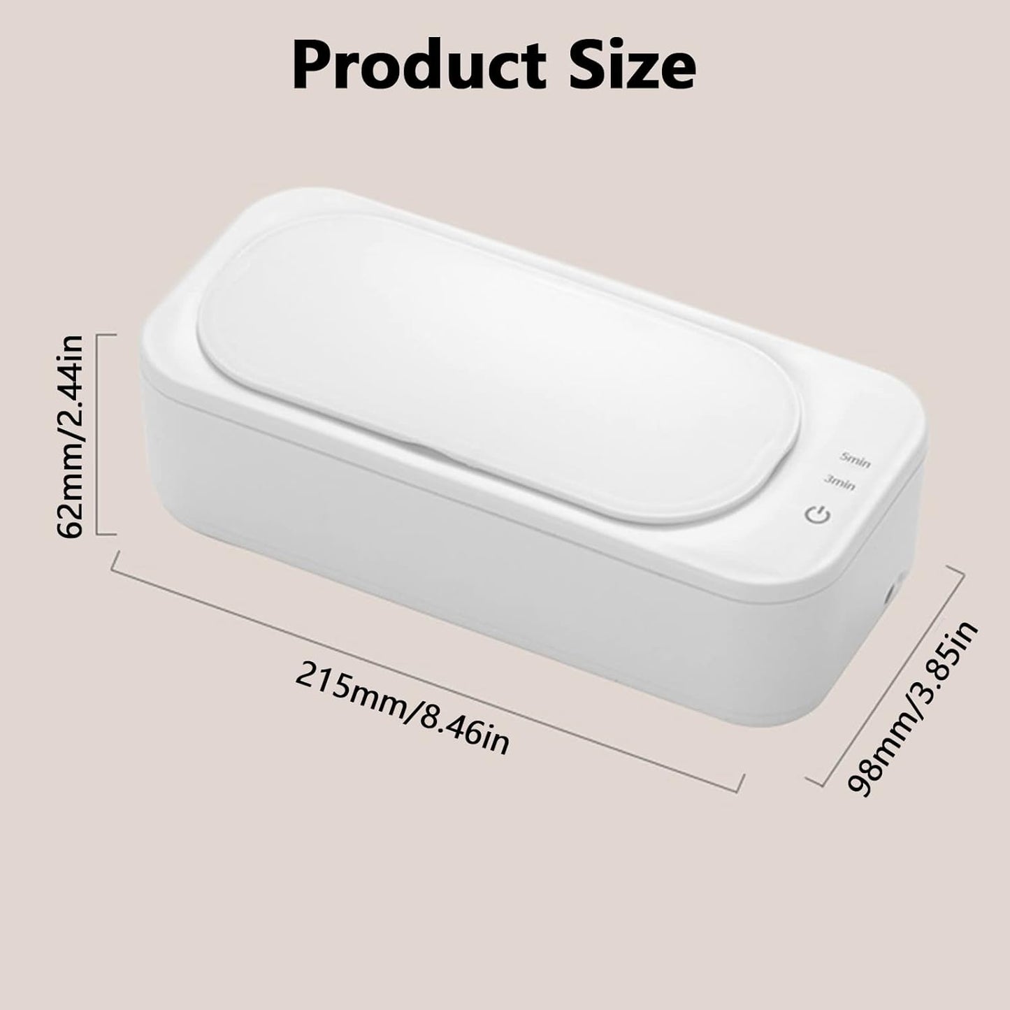 Ultrasonic Cleaning Device for Home of Glasses, Jewelry, Watches, etc.
