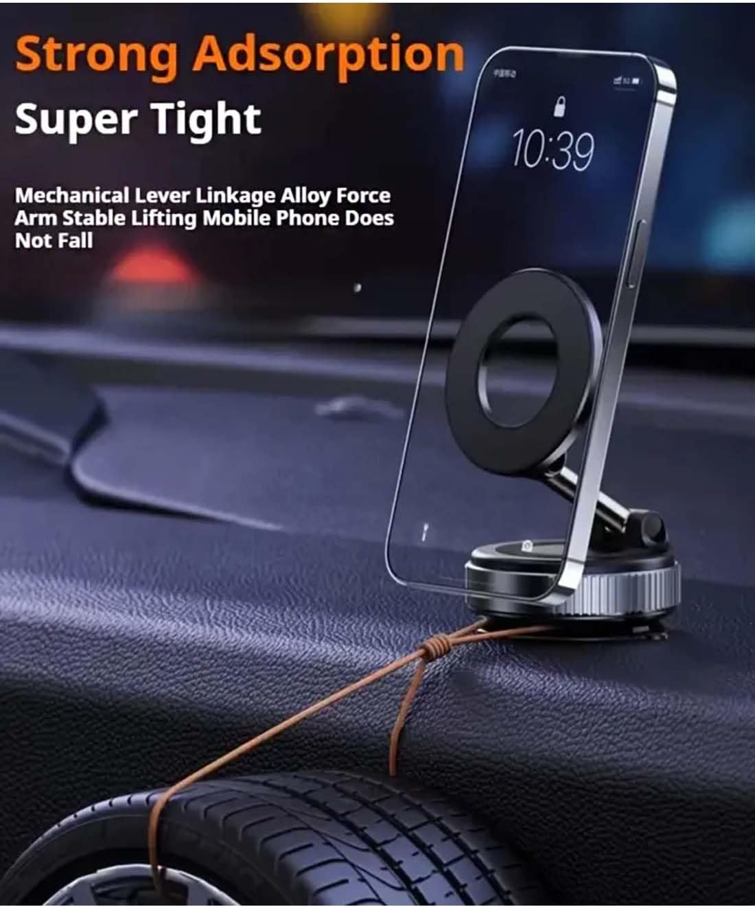 Vacuum Suction Magnetic Phone Mount, Car Suction Cup Holder 360° Rotation
