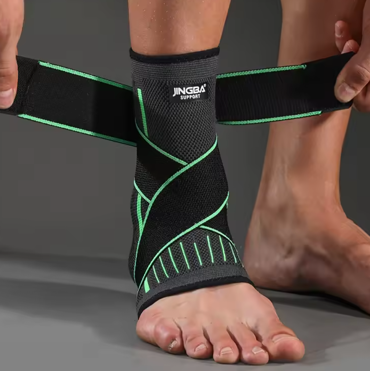 Elastic Ankle Support Nylon Knitted Compression Ankle Sleeve with Strap Breathable Ankle Brace
