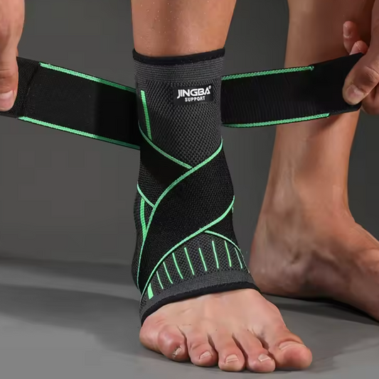 Elastic Ankle Support Nylon Knitted Compression Ankle Sleeve with Strap Breathable Ankle Brace