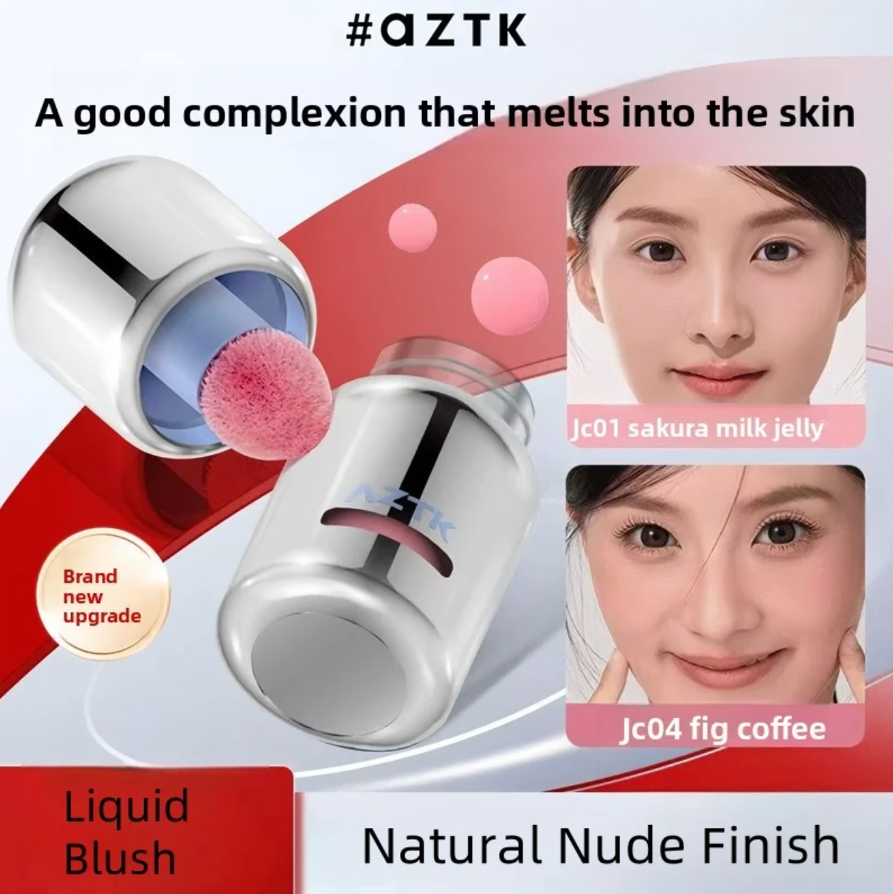 AZTK Liquid Blush Highlighter Contour Stick Creamy Matte Natural Flush Face Sculpting Lifting Long-Lasting