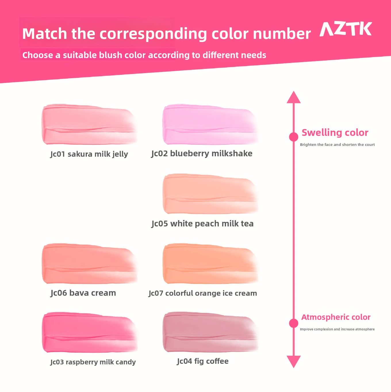 AZTK Liquid Blush Highlighter Contour Stick Creamy Matte Natural Flush Face Sculpting Lifting Long-Lasting