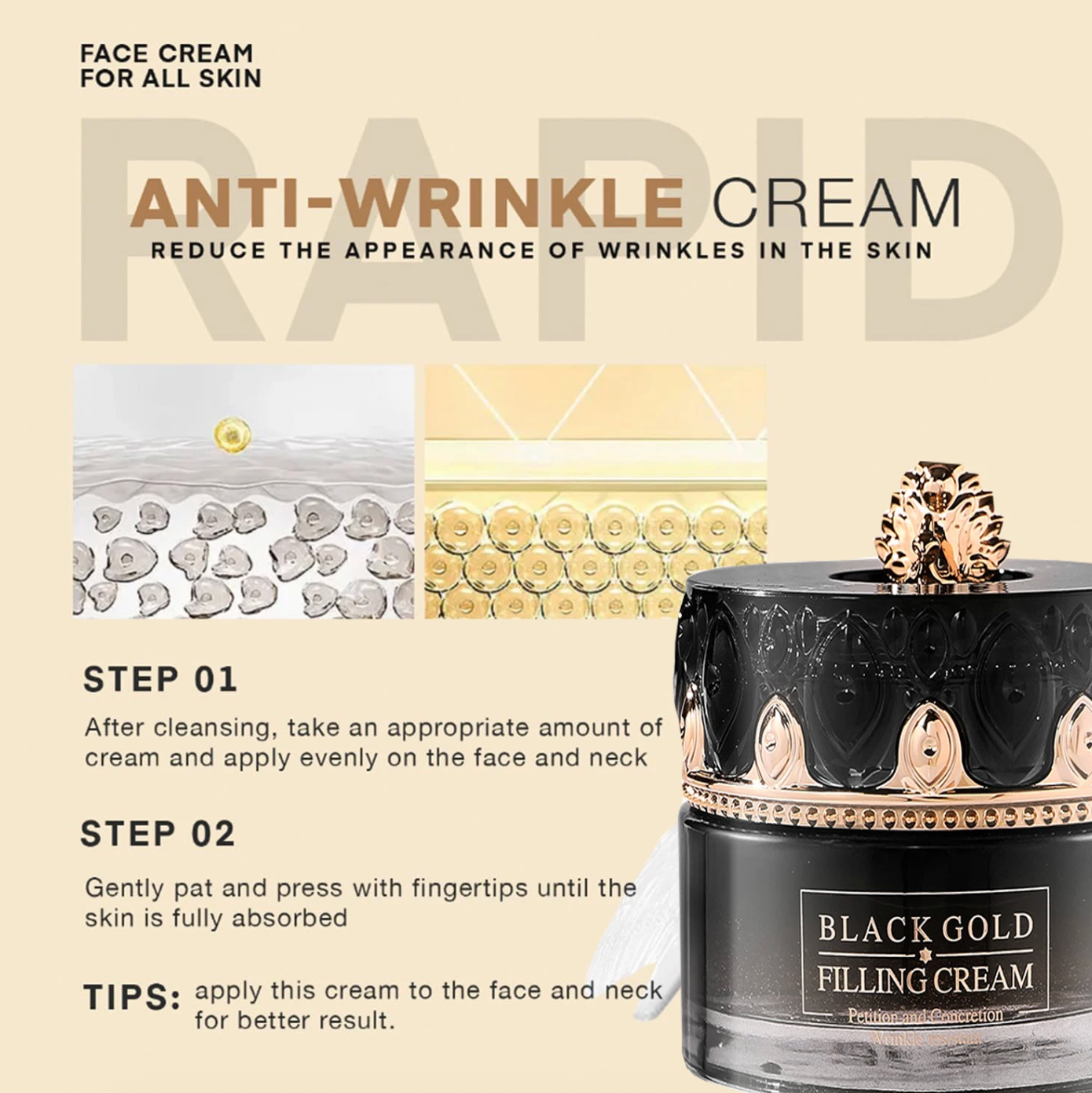 Anti-Wrinkle Face Cream Remove Facial Fine Lines Neck Wrinkles Firming Moisturizing Brightening