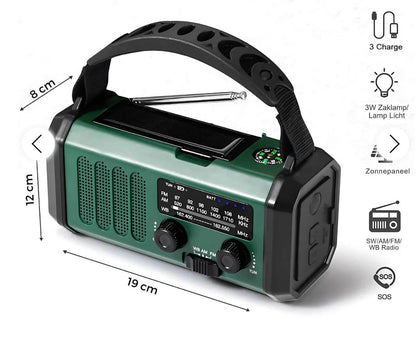 Portable Emergency Radio FM/AM LED Touch light  USB Charging SOS Alarm