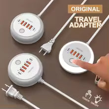 50W Multi Ports USB Fast charging charger with touch led light