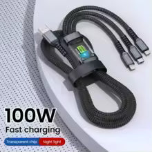 100W Fast Charging Cable Multi Charger Multiple USB Universal 3 in 1