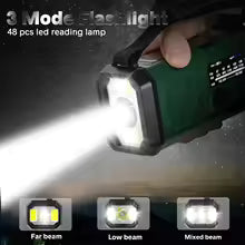 Portable Emergency Radio FM/AM LED Touch light  USB Charging SOS Alarm